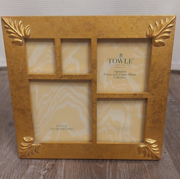 TOWLE Silversmiths gold leaf collage picture frame - Picture 1 of 10